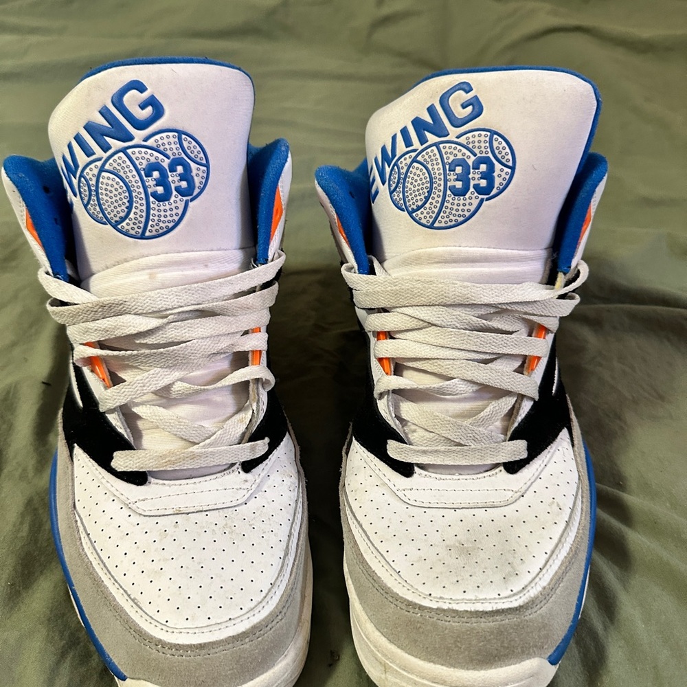 Size 13 Ewing Athletics Sports Lite White/Black/Royal Orange Sneakers